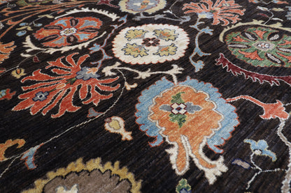 248 x 302 cm | Oriental Suzani Brown Area Rug Afghan Hand Knotted Veg Dye Wool carpet