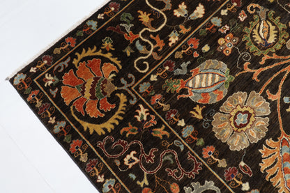 248 x 302 cm | Oriental Suzani Brown Area Rug Afghan Hand Knotted Veg Dye Wool carpet