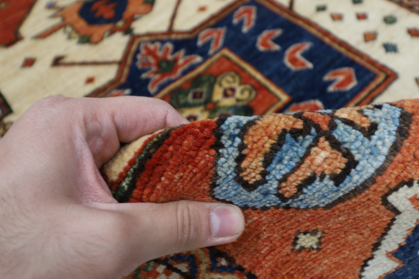 98 x 149 cm | Beige Area Afghan Tribal Hand Knotted Wool Carpet