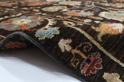 248 x 302 cm | Oriental Suzani Brown Area Rug Afghan Hand Knotted Veg Dye Wool carpet