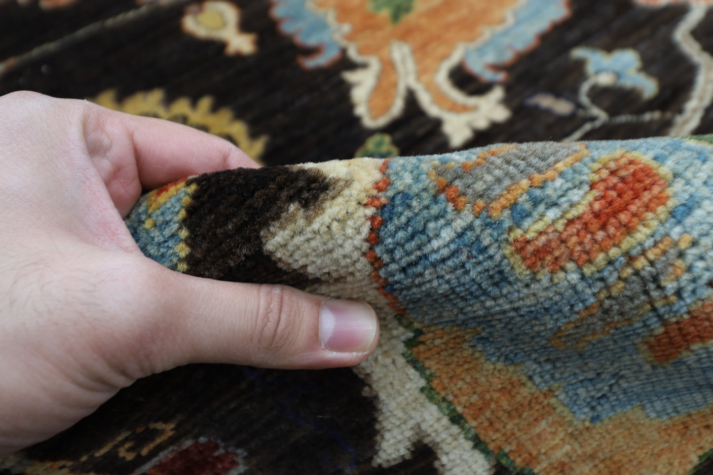 248 x 302 cm | Oriental Suzani Brown Area Rug Afghan Hand Knotted Veg Dye Wool carpet