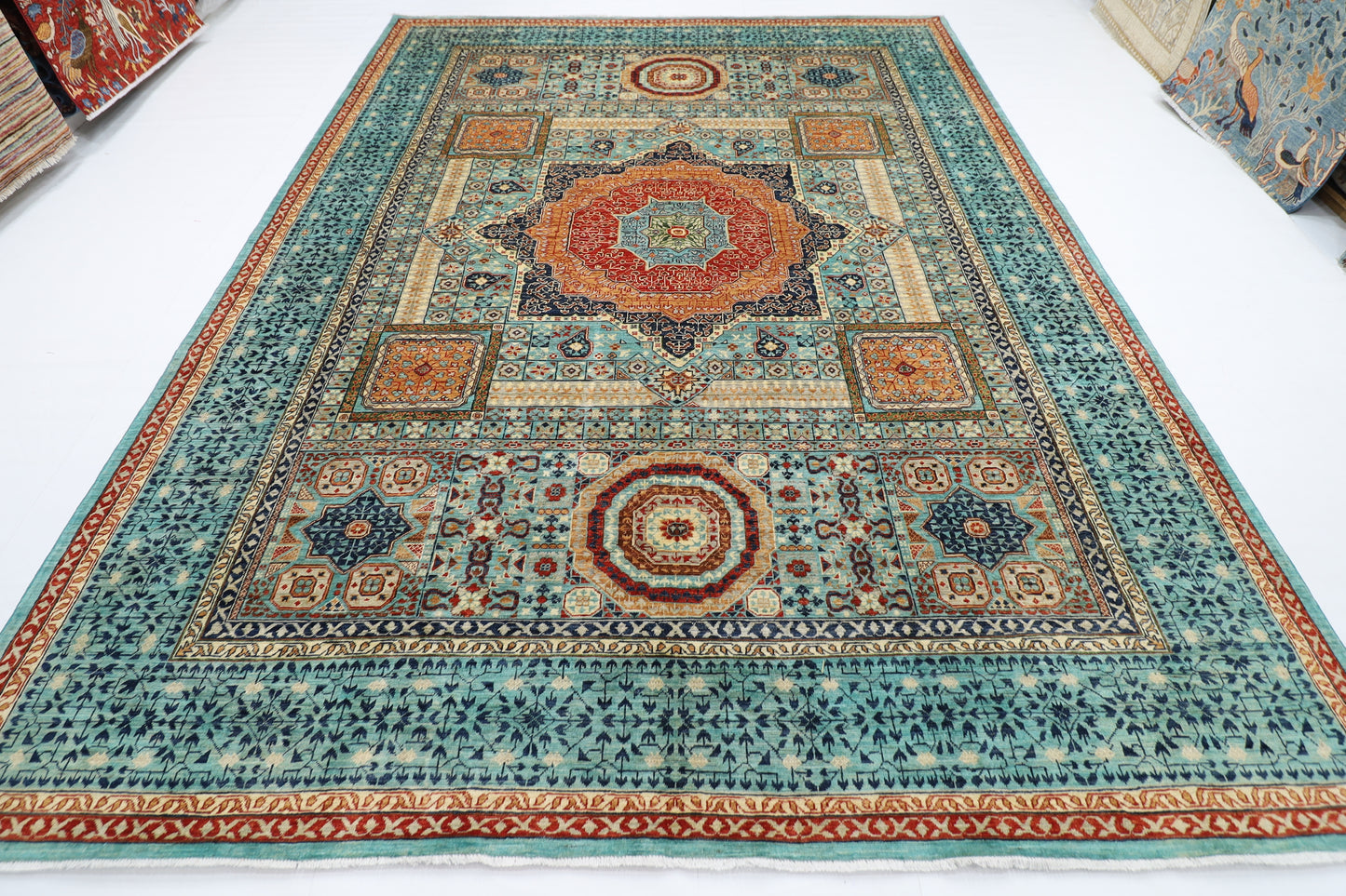 268 x 362 cm | Oriental Mamluk Area Rug Afghan Hand Knotted Veg Dye Wool carpet