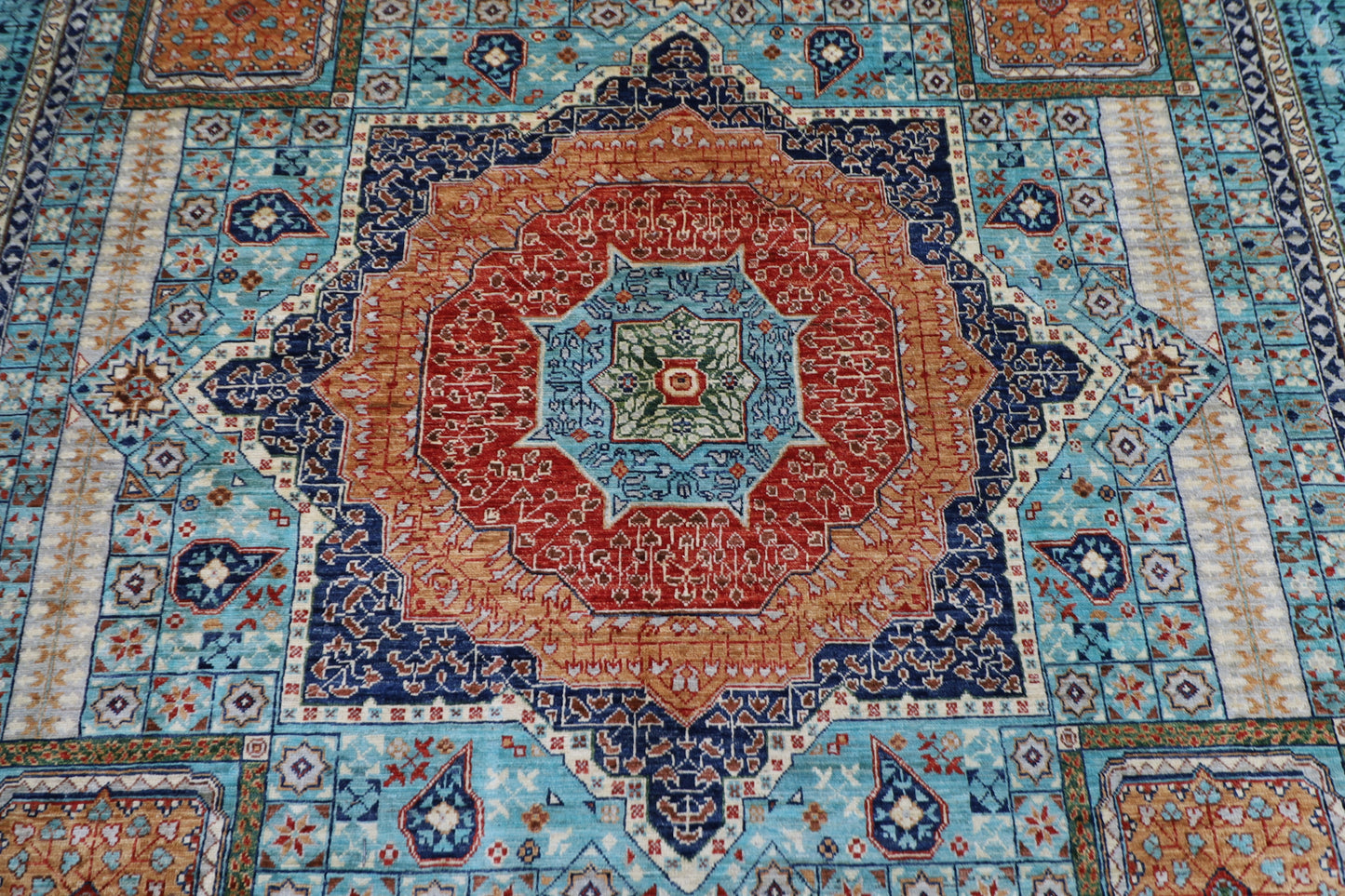 268 x 362 cm | Oriental Mamluk Area Rug Afghan Hand Knotted Veg Dye Wool carpet
