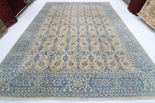 305 x 413 cm | Mamluk beige Design Hand Knotted veg Dye Wool Afghan Carpet