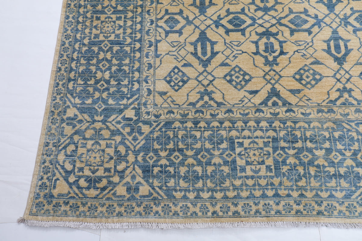 305 x 413 cm | Mamluk beige Design Hand Knotted veg Dye Wool Afghan Carpet