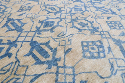 305 x 413 cm | Mamluk beige Design Hand Knotted veg Dye Wool Afghan Carpet