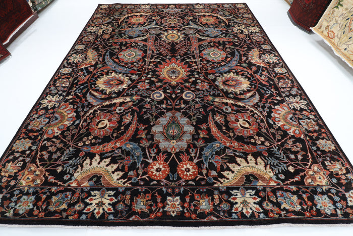 277 x 363 cm | Bidjar Black Design Hand Knotted veg Dye Wool Afghan Carpet