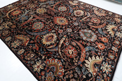 277 x 363 cm | Bidjar Black Design Hand Knotted veg Dye Wool Afghan Carpet