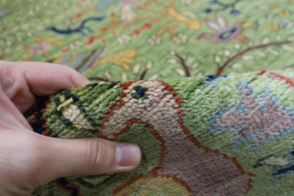 302 x 418 cm | Oriental Birds Green Area Rug Afghan Hand Knotted Veg Dye Wool carpet