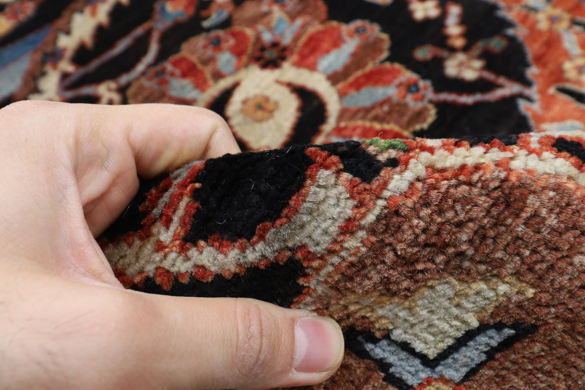 277 x 363 cm | Bidjar Black Design Hand Knotted veg Dye Wool Afghan Carpet