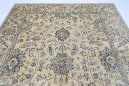 240 x 308 cm | Oriental Floral Beige Area Rug Afghan Hand Knotted Veg Dye Wool carpet
