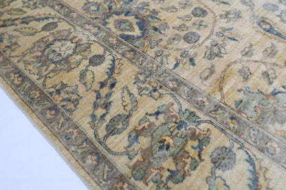 240 x 308 cm | Oriental Floral Beige Area Rug Afghan Hand Knotted Veg Dye Wool carpet