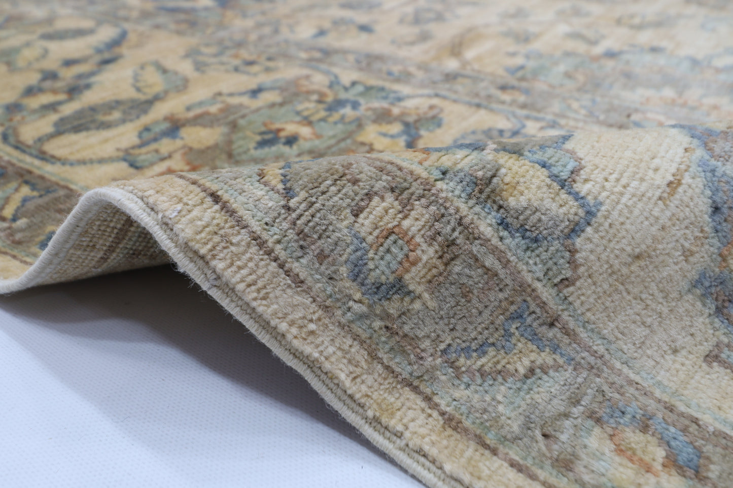 240 x 308 cm | Oriental Floral Beige Area Rug Afghan Hand Knotted Veg Dye Wool carpet