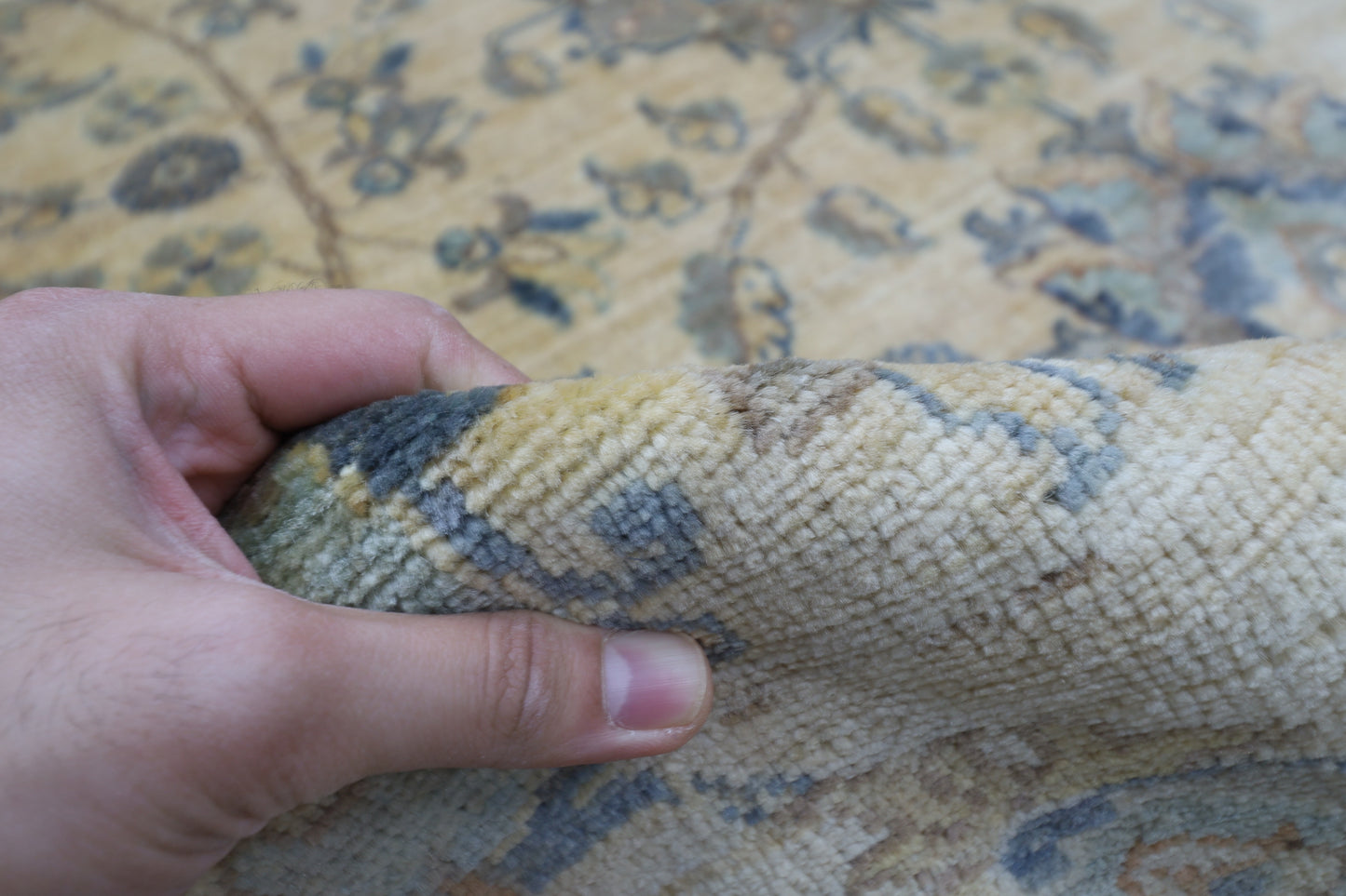 240 x 308 cm | Oriental Floral Beige Area Rug Afghan Hand Knotted Veg Dye Wool carpet