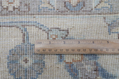240 x 308 cm | Oriental Floral Beige Area Rug Afghan Hand Knotted Veg Dye Wool carpet