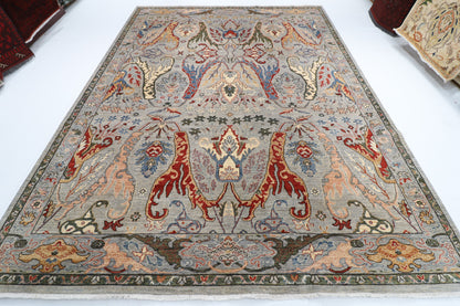 272 x 362 cm | kawros Gray Design Hand Knotted veg Dye Wool Afghan Carpet