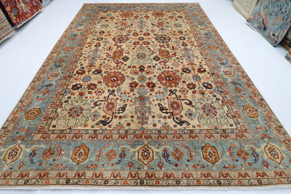 272 x 383 cm | Oriental Bidjar Beige Area Rug Afghan Hand Knotted Veg Dye Wool carpet