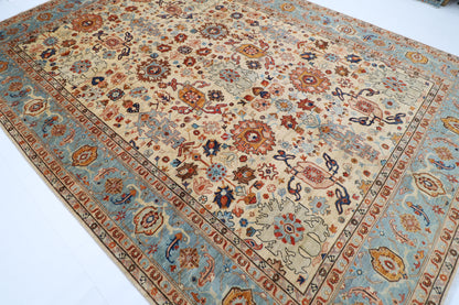 272 x 383 cm | Oriental Bidjar Beige Area Rug Afghan Hand Knotted Veg Dye Wool carpet