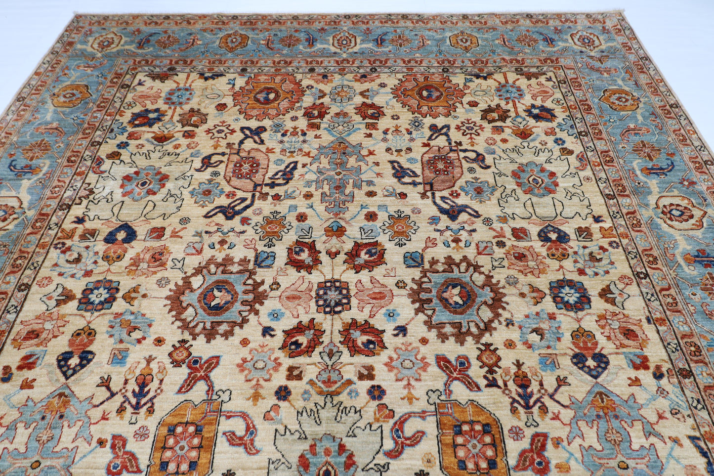 272 x 383 cm | Oriental Bidjar Beige Area Rug Afghan Hand Knotted Veg Dye Wool carpet