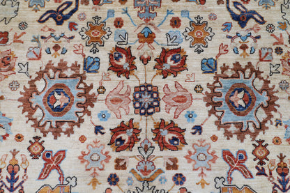 272 x 383 cm | Oriental Bidjar Beige Area Rug Afghan Hand Knotted Veg Dye Wool carpet