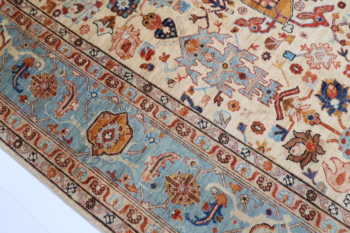272 x 383 cm | Oriental Bidjar Beige Area Rug Afghan Hand Knotted Veg Dye Wool carpet