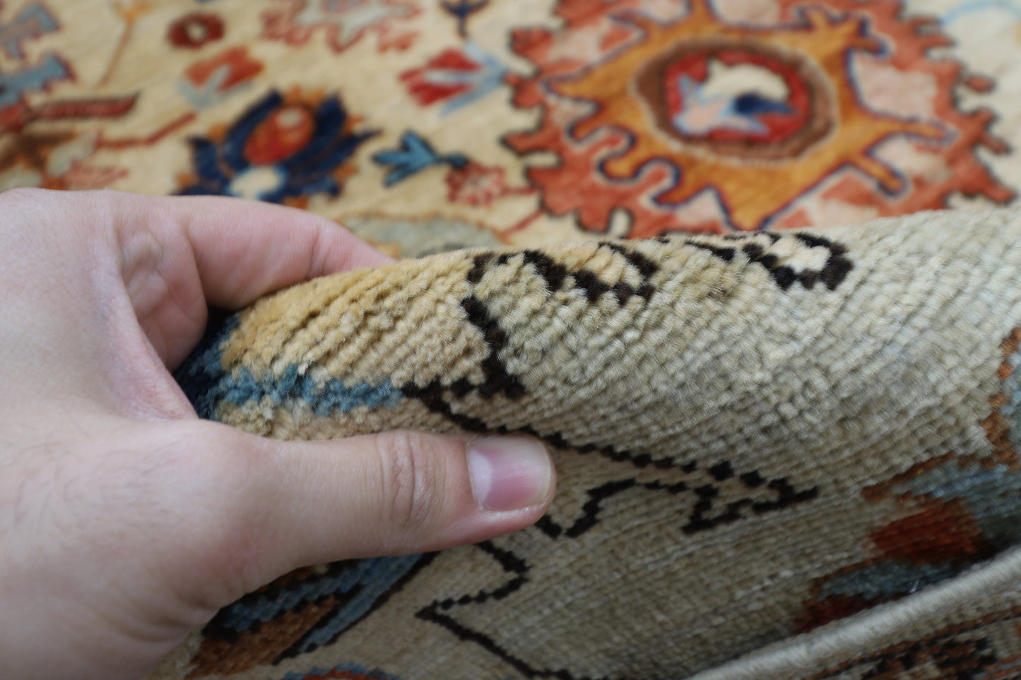 272 x 383 cm | Oriental Bidjar Beige Area Rug Afghan Hand Knotted Veg Dye Wool carpet