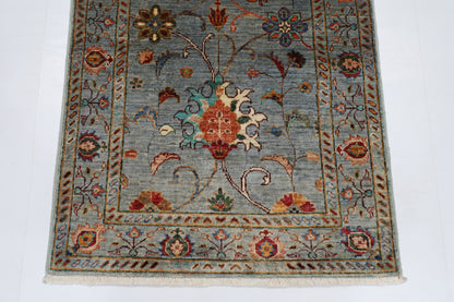 82 x 127 cm | Tribal Gray Area Rug Afghan Hand Knotted veg Dye Wool carpet