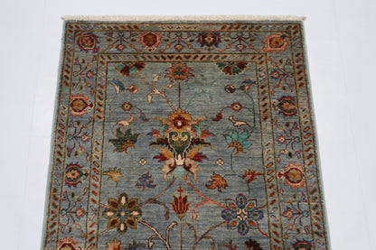 82 x 127 cm | Tribal Gray Area Rug Afghan Hand Knotted veg Dye Wool carpet