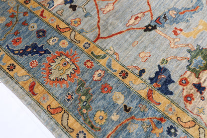 244 x 296 cm | Oushak Design Hand Knotted veg Dye Wool Afghan Carpet