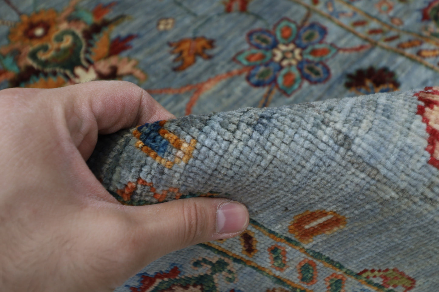 82 x 127 cm | Tribal Gray Area Rug Afghan Hand Knotted veg Dye Wool carpet