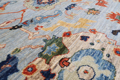 244 x 296 cm | Oushak Design Hand Knotted veg Dye Wool Afghan Carpet