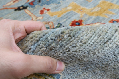 244 x 296 cm | Oushak Design Hand Knotted veg Dye Wool Afghan Carpet