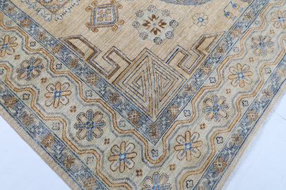 310 x 413 cm | Oriental Geometric Beige Area Rug Afghan Hand Knotted Veg Dye Wool carpet