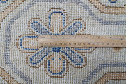 310 x 413 cm | Oriental Geometric Beige Area Rug Afghan Hand Knotted Veg Dye Wool carpet