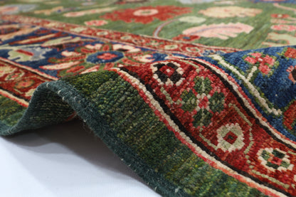 258 x 302 cm | Oriental Oushak Green Area Rug Afghan Hand Knotted Veg Dye Wool carpet
