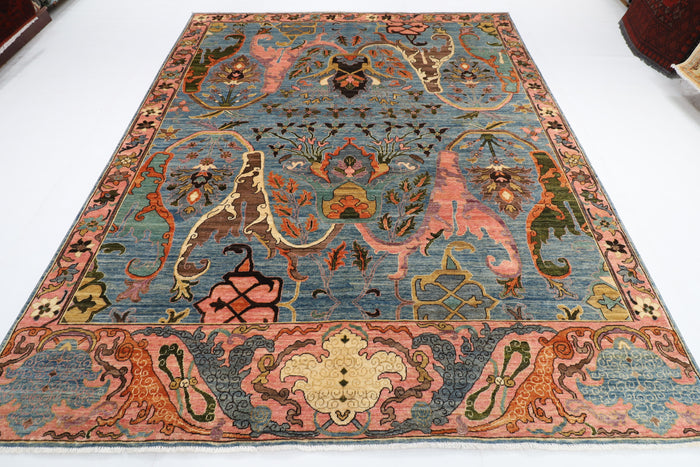 245 x 301 cm | Kawros Design Hand Knotted veg Dye Wool Afghan Carpet