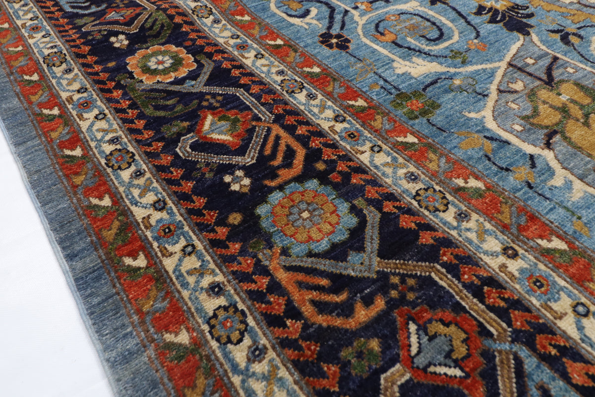 305 x 423 cm | Hariz Gray Design Hand Knotted veg Dye Wool Afghan Carpet