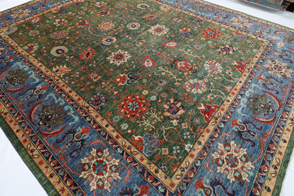 361 x 446 cm | Bidjar Green Design Hand Knotted veg Dye Wool Afghan Carpet