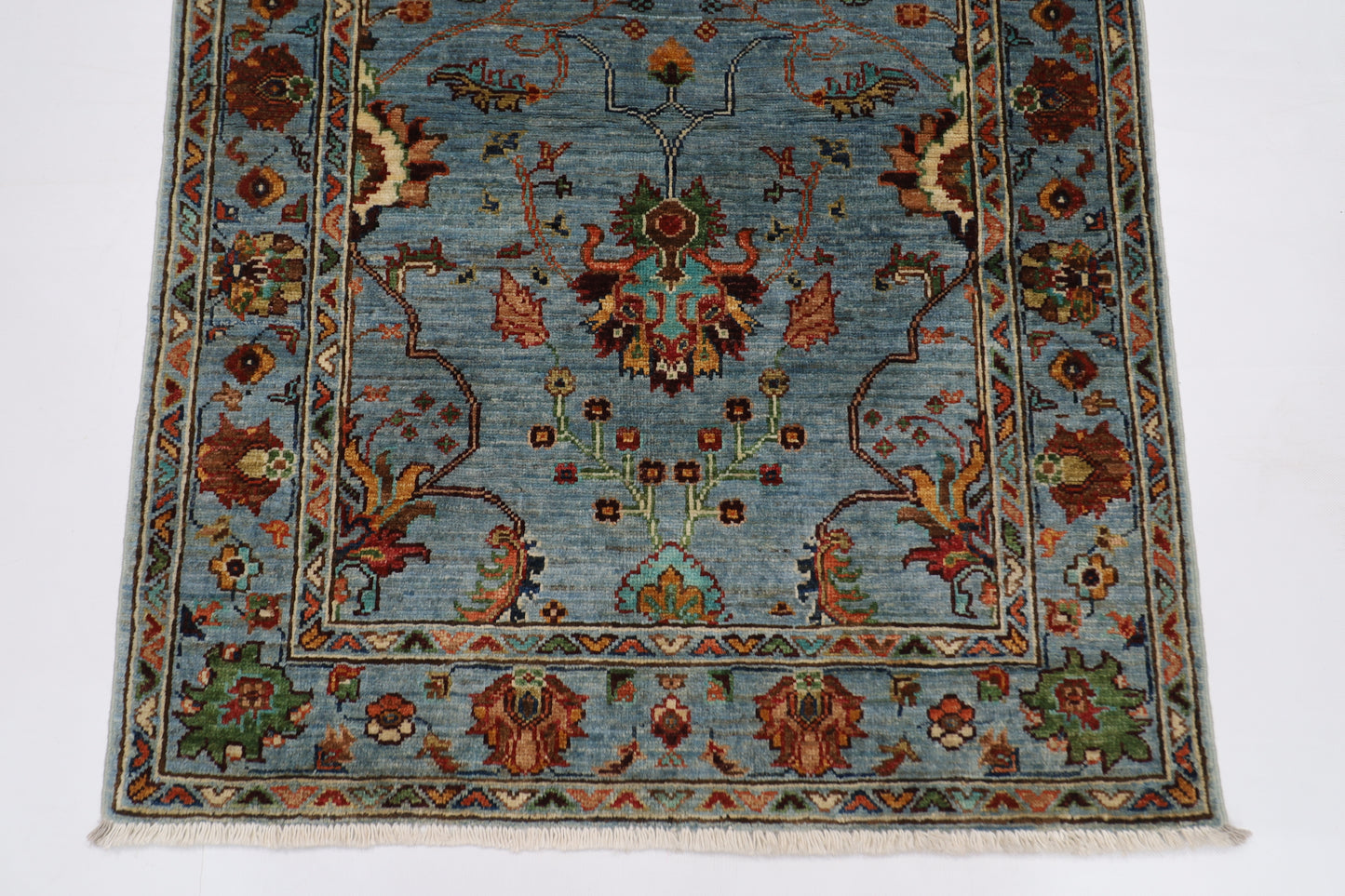 89 x 126 cm | Trible Gray Area Rug Afghan Hand Knotted veg Dye Wool carpet