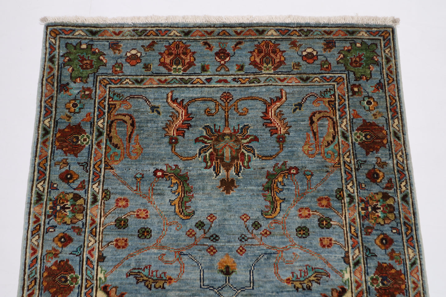 89 x 126 cm | Trible Gray Area Rug Afghan Hand Knotted veg Dye Wool carpet