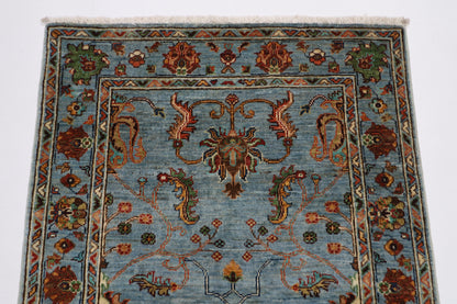 89 x 126 cm | Trible Gray Area Rug Afghan Hand Knotted veg Dye Wool carpet