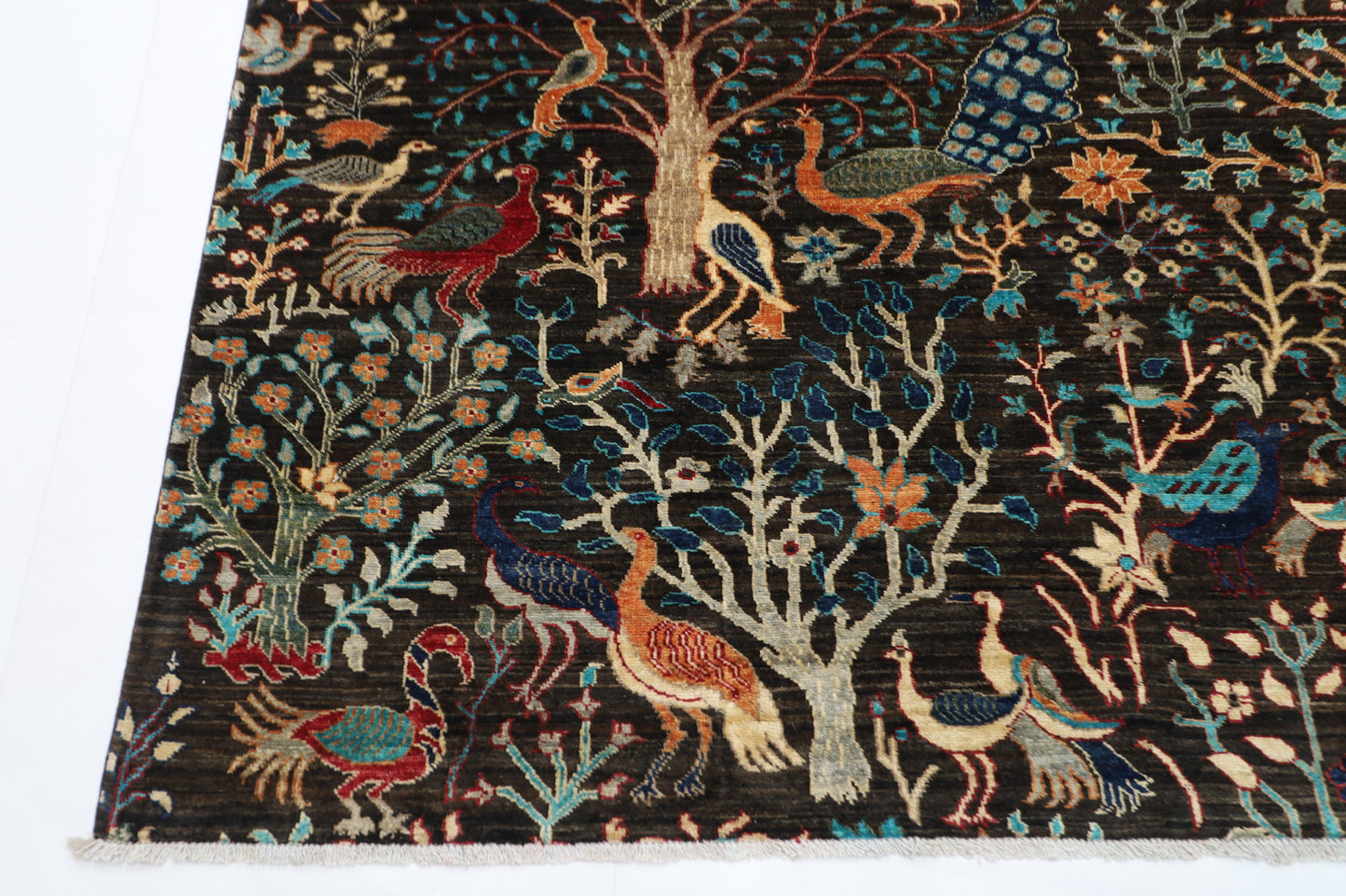274 x 360 cm | Birds Pictorial Afghan Tribal Hand Knotted Veg Dye Wool carpet