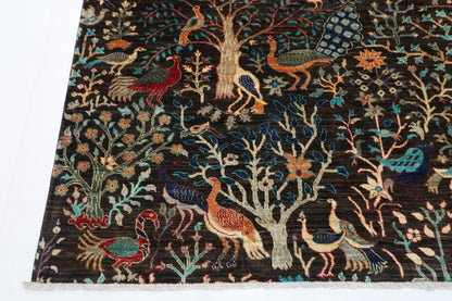 274 x 360 cm | Birds Pictorial Afghan Tribal Hand Knotted Veg Dye Wool carpet