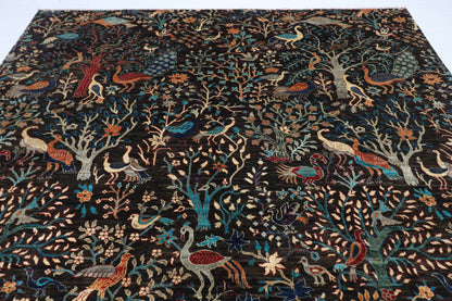 274 x 360 cm | Birds Pictorial Afghan Tribal Hand Knotted Veg Dye Wool carpet