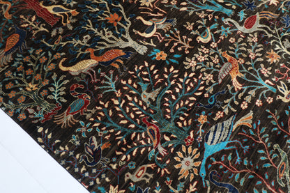 274 x 360 cm | Birds Pictorial Afghan Tribal Hand Knotted Veg Dye Wool carpet