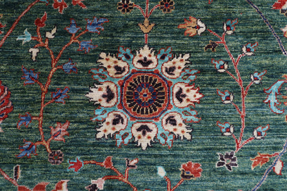 361 x 446 cm | Bidjar Green Design Hand Knotted veg Dye Wool Afghan Carpet