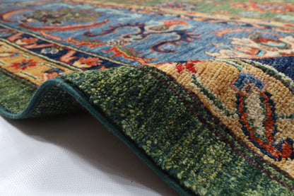 361 x 446 cm | Bidjar Green Design Hand Knotted veg Dye Wool Afghan Carpet