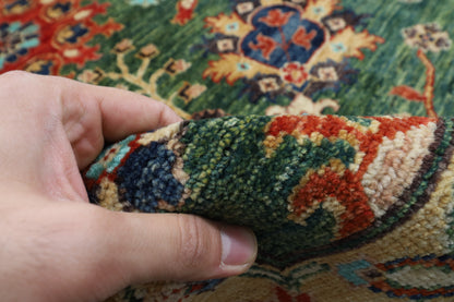 361 x 446 cm | Bidjar Green Design Hand Knotted veg Dye Wool Afghan Carpet