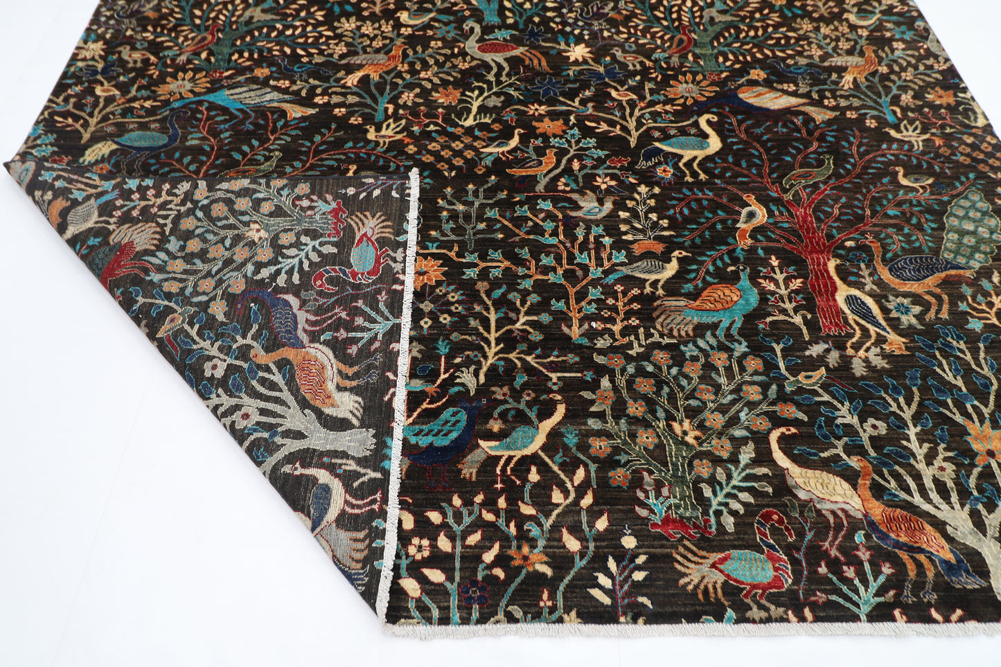 274 x 360 cm | Birds Pictorial Afghan Tribal Hand Knotted Veg Dye Wool carpet