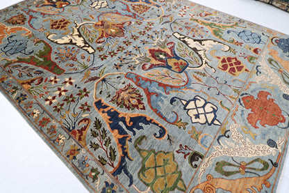 301 x 424 cm | Kawros Gray Design Area Rug Afghan Hand Knotted Veg Dye Wool carpet